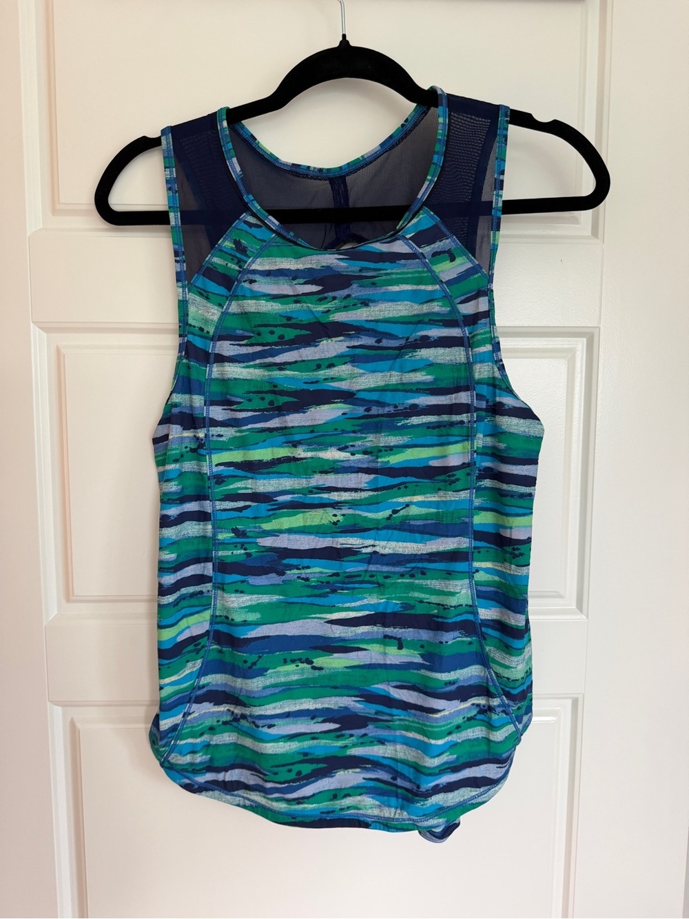 lululemon athletica Blue and Teal Wave-Print Sculpt Racerback Tank